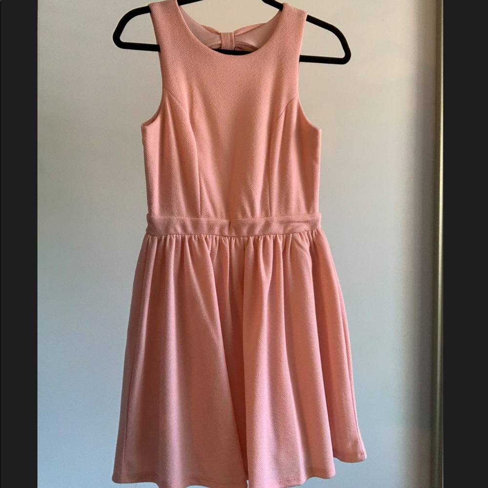 Peach Open Back Dress w/ Bow